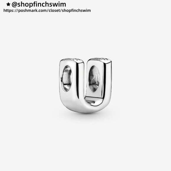 Pandora Letter U Alphabet Charm - Picture 1 of 6